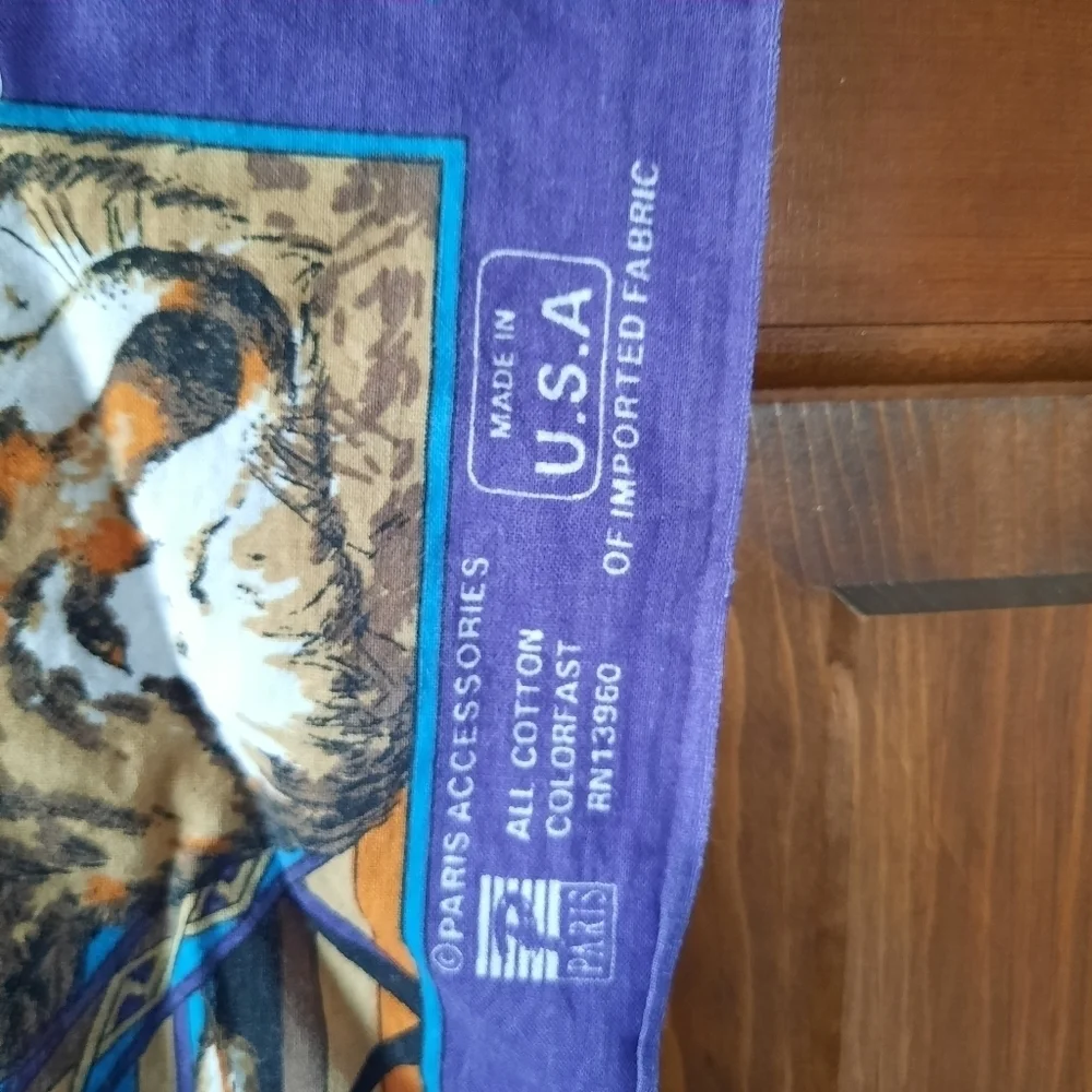 Vintage Paris Accessories Made in USA purple aztec wolf moose eagle hand…